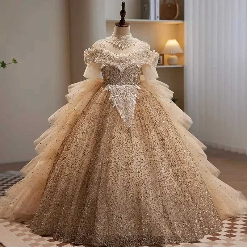 Girls Formal Dress Princess New Floral Childrens Fluffy Childrens Wedding Host Piano Performance Costume Flower Girl Dresses Z250926