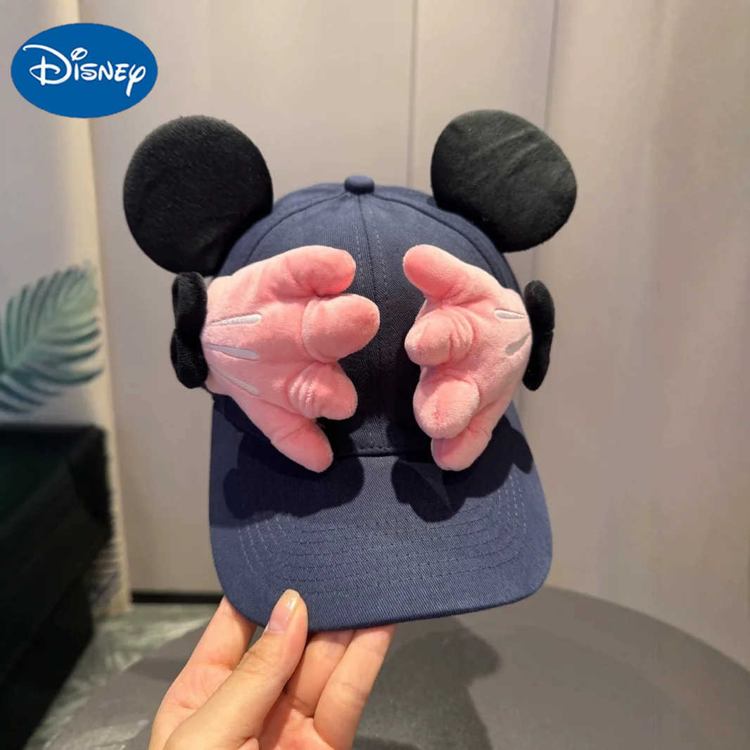 Disney summer cute fun cartoon Mickey palm baseball cap showing face and casual travel sun protection baseball cap H250926