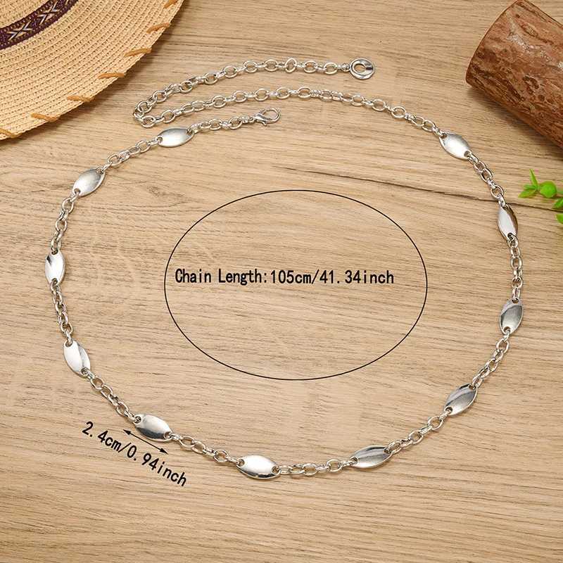 Silver Color Metal Vintage Waist Chain Womens Hip Hop Minimalist Fashion Accessory L250926