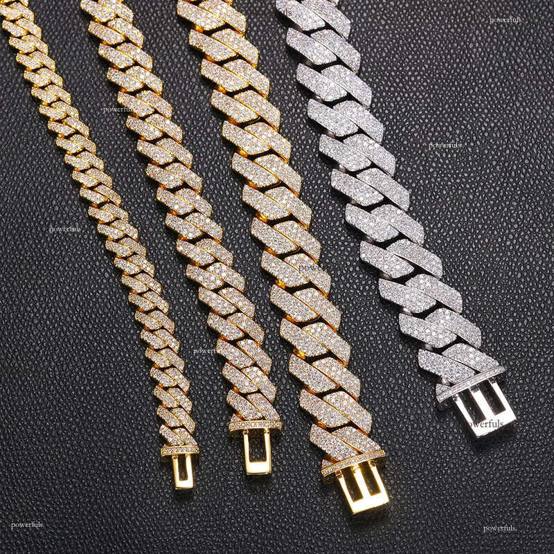 High Quality Cuban Chain Man Moissanite Necklace S Sier For Men Hip Hop Jewelry