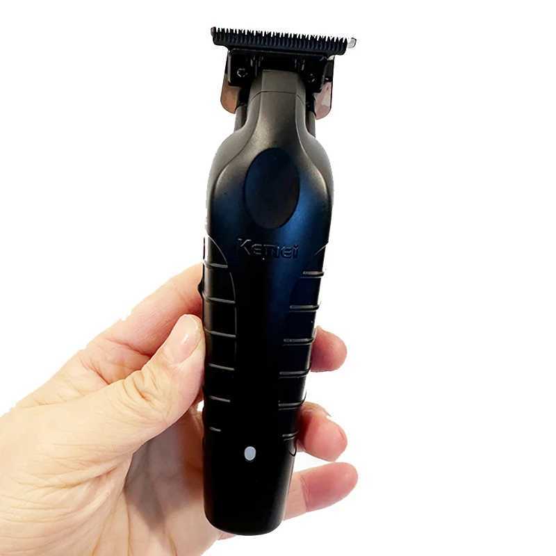 Kemei Hair Clipper Eletric Professional Hair Trimmer 0mm Gapped Carving Clipper For Men Black Ceramic Blade Barber Use R250926