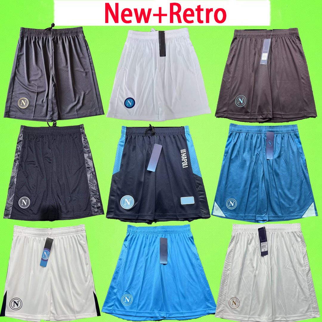 New + Retro 24 25 26 27 Napoli soccer shorts Naples 2024 2025 2026 2027 OSIMHEN KVARATSKHELIA MARADONA ZIELINSKI mens football pants uniform GK home away third fourth