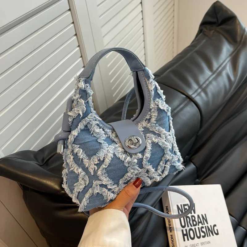 Denim Purses and Handbags for Women Clutch Bag Fashion Plaid Zipper Crossbody Small Bag New Girls Casual Shoulder Messenger Bag Z250926