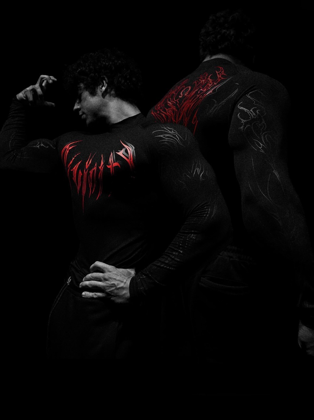 Breathedivinity Mens Long Sleeve Printed TightFitting Shirt High Neck Sports Fitness QuickDry Long 250926