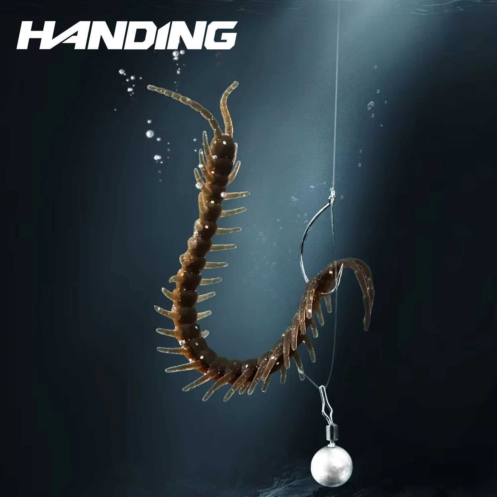 HANDING Centipede Lures for Bass 6PcsBag TPE Material Soft Plastic Bait Super Realistic Fishing Lure Centipede Soft Bait Lures W250926