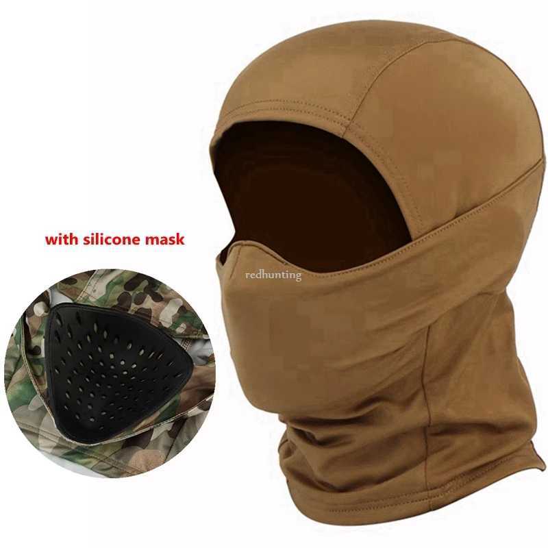 Tactical Silicone Mask Hunting Balaclava Head Hood Silicone Half Face Windproof Headgear Cycling Sunscreen Windproof Headgear Z250926