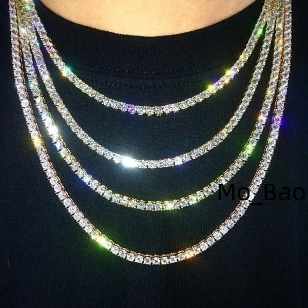 YuyingGems Tennis Chain Necklace S925 Silver 3mm Width Cz Diamond Cubic Zirconia Tennis Chains