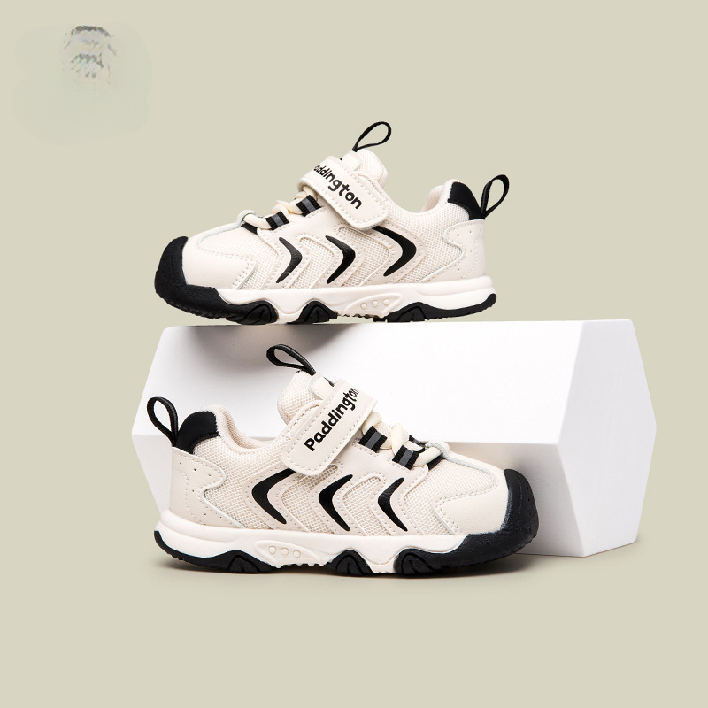 Spring new children's sports shoes suitable for toddlers and toddlers with Velcro, outdoor casual shoes, fashionable and trendy running shoes