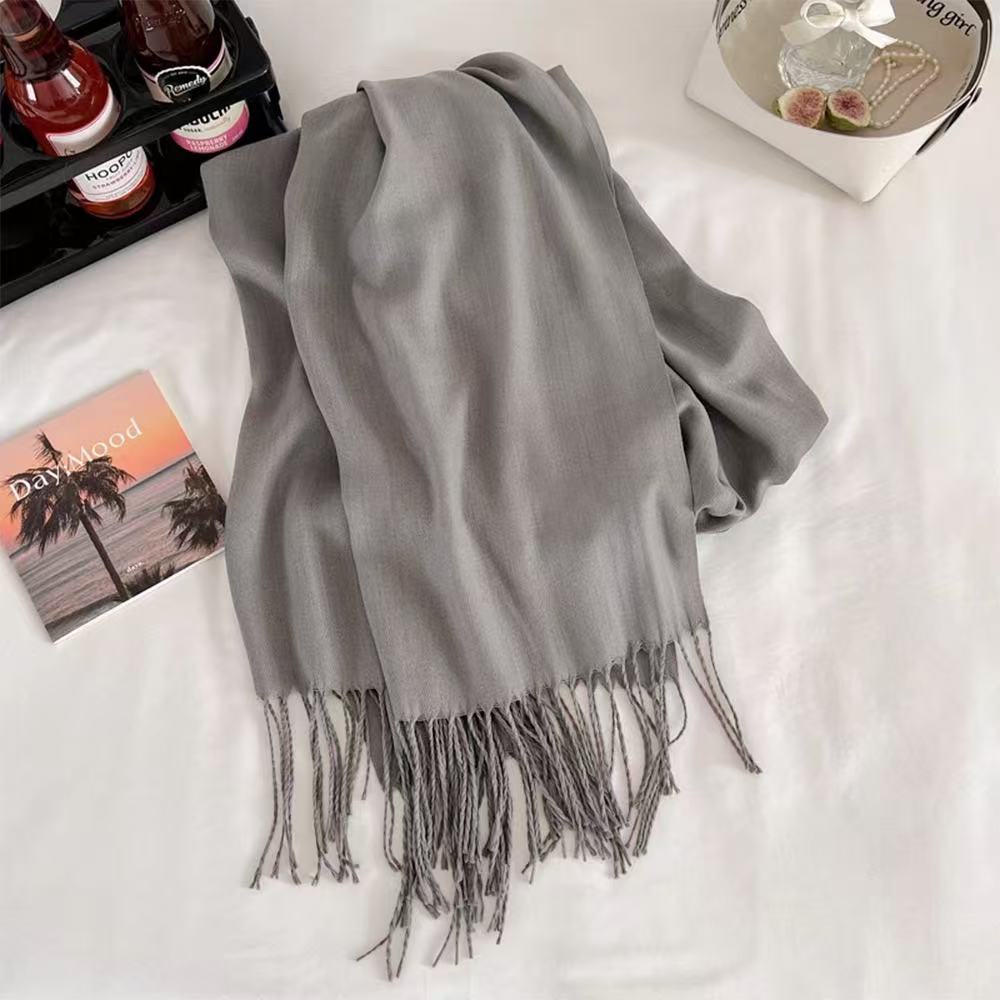 T1874 Winter Solid Color Cashmere Scarf/Shawl