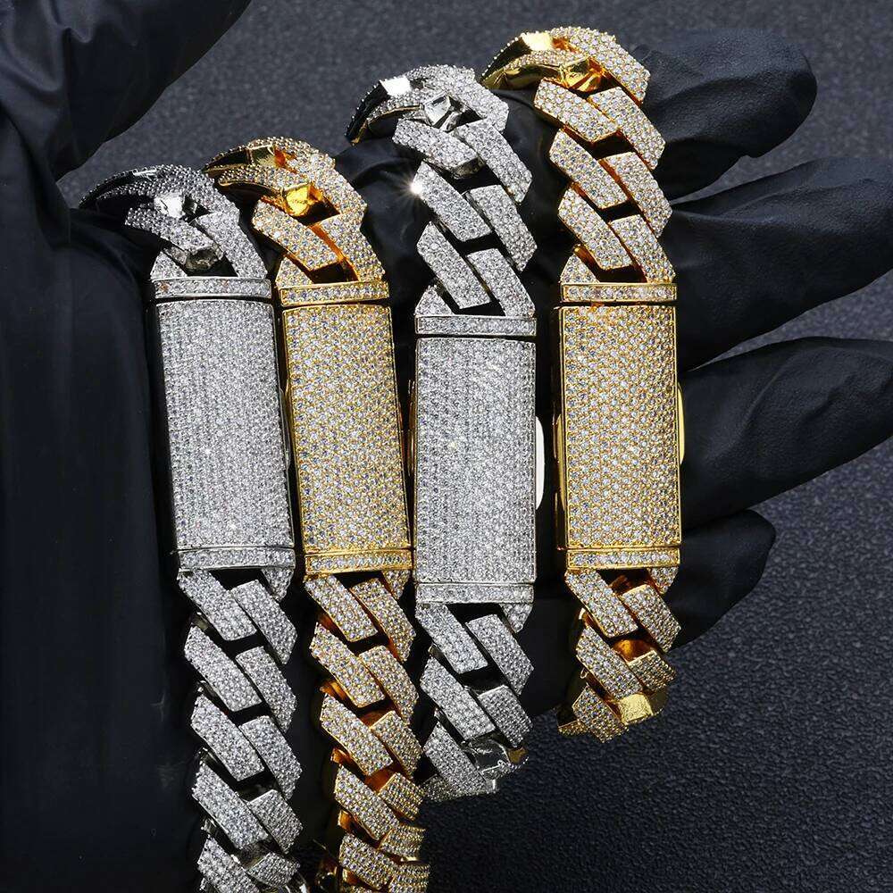 HHIOK 16mm Iced Fashionable Cuban Necklace 5A Cubic Zirconia Inlaid With Dias Hip Hop Style Men's And Women's Jewelry