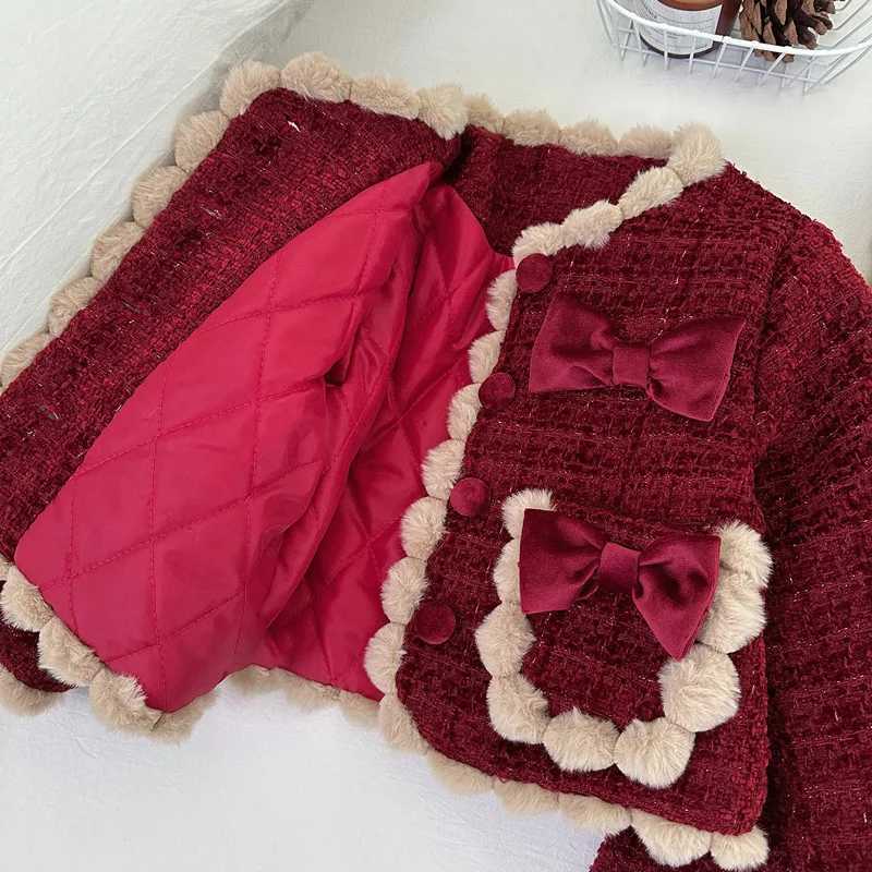 Girls Xiaoxiangfeng cotton set winter 2025 new baby foreign style thickened jacket vest skirt twopiece set L2509264WFW