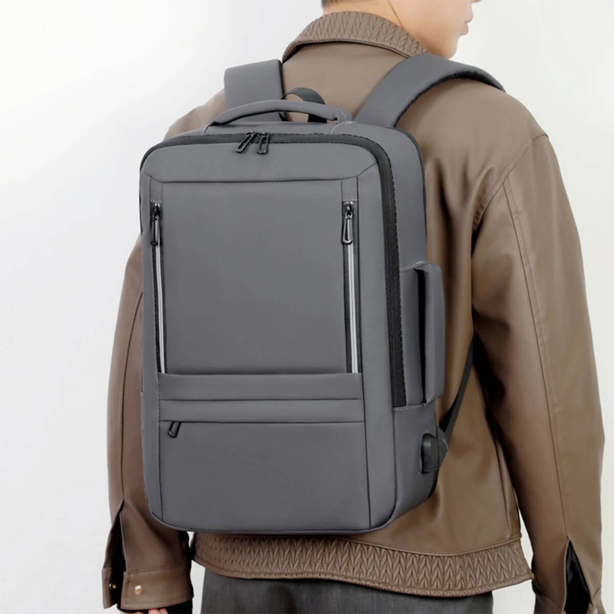 Scalable Professional Backpack System - External USB Access Multi-Compartment Oxford Design Ventilated Back Panel Travel Office high-quality