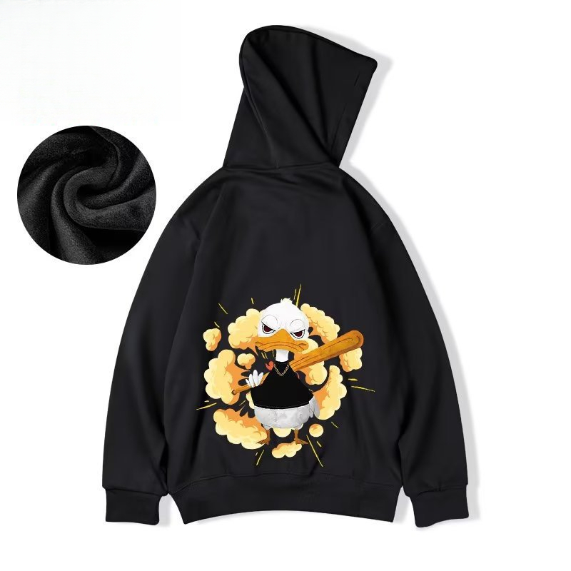 Designer Clothing Luxury Hoodie Autumn Winter Men's American Hip Hop Loose Fit Plus Size Hoodie Men's Fleece Funny Cartoon Print Casual Swea