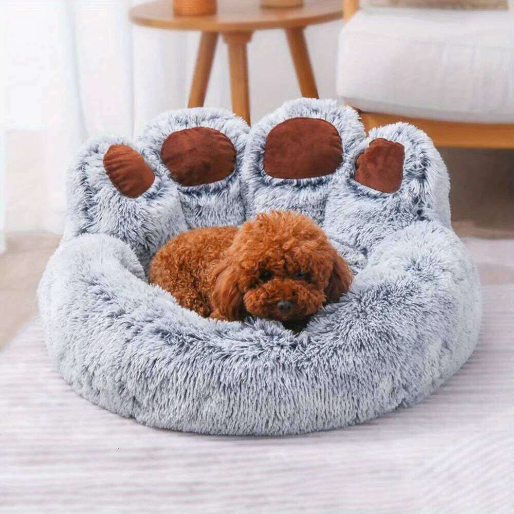 designer brand Cat Sofa Cute Bear Paw Shape Comfortable Cozy Pet Sleeping Beds For Small Medium Large Soft Fluffy Cushion Dog Bed