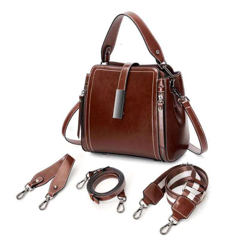 Genuine Leather Women's Shoulder Bag Vintage Designer Women Handbags Fashion Cowhide High Quality Crossbody Bags 3032