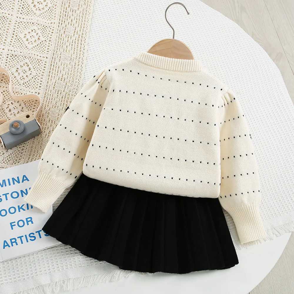 Winter Tweed Designed Girls Knitting 2Pcs Sets for 18Ys Childrens SweaterSkirt Kids Classic Tweed Suits Fashion Fall Outfits L250926G7NE