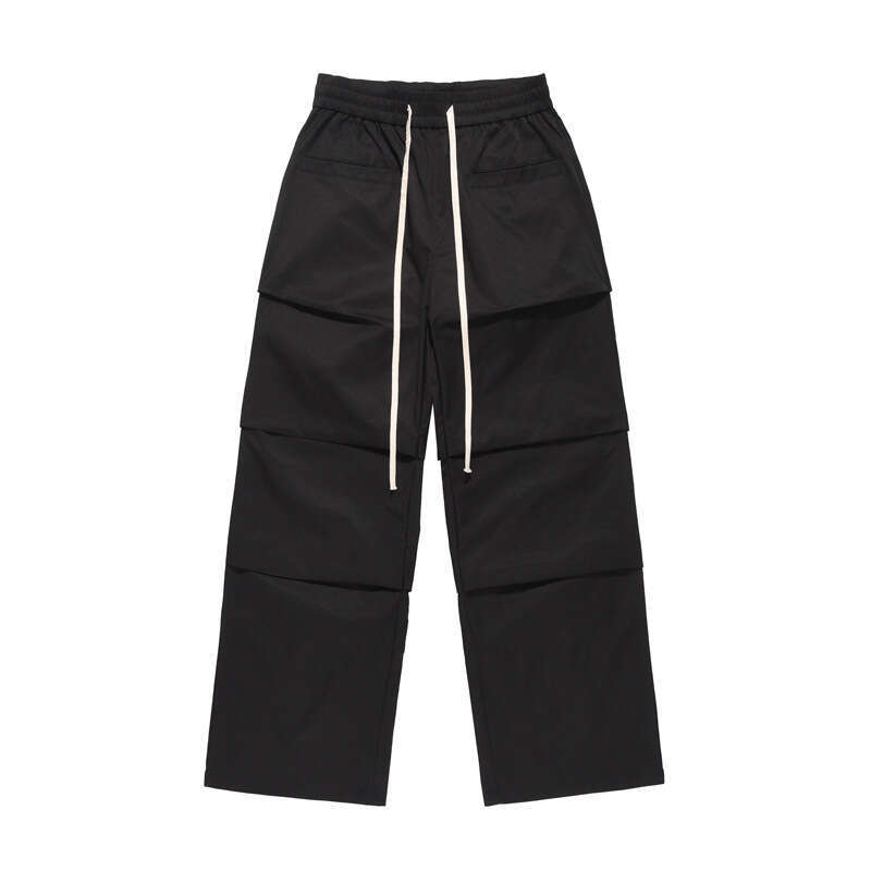 Trendy Brand Casual Wrinkled Cargo Pants Unisex American High Street Vibe Fashion New Spring Summer Ins Trend B5