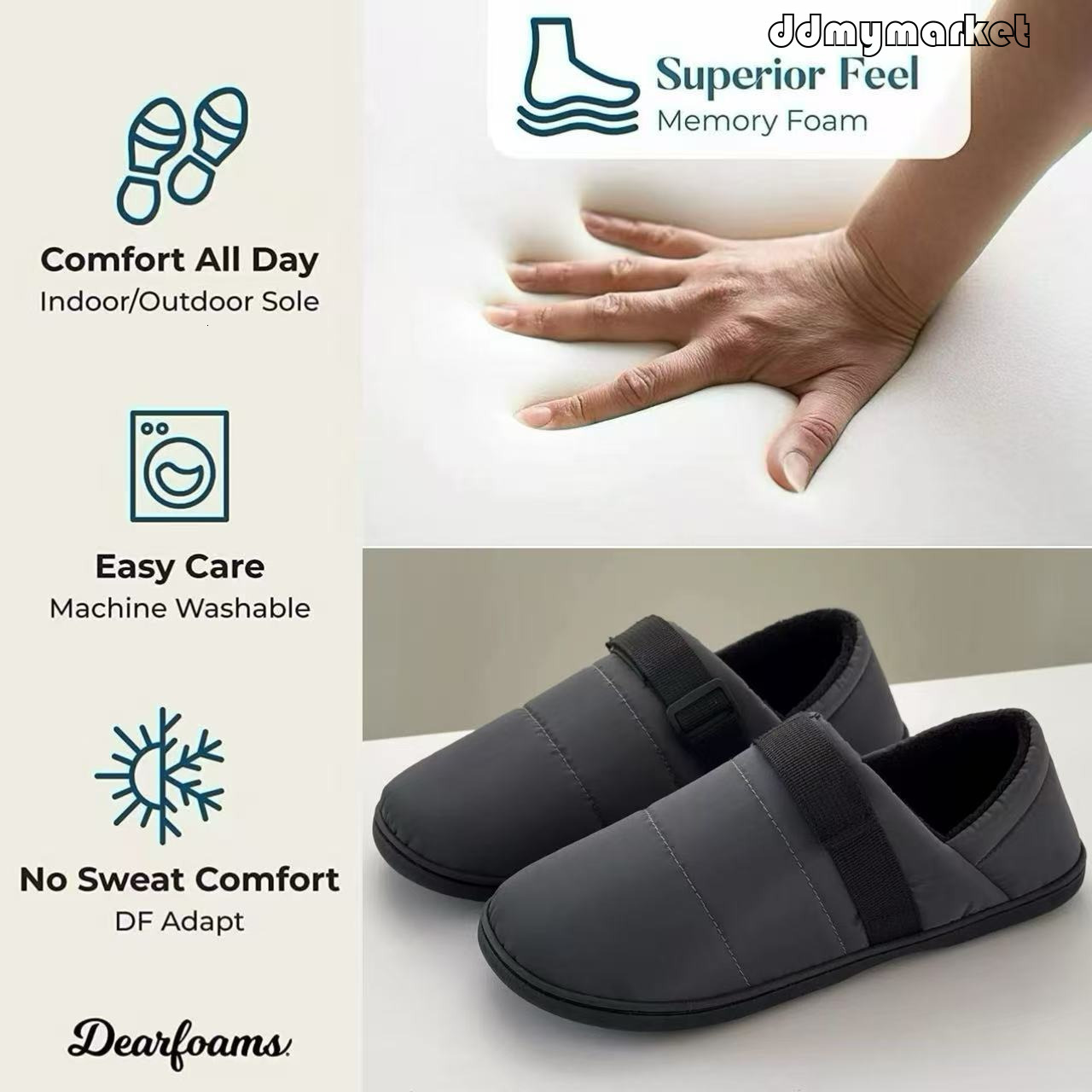 Youlian Little Sheep Home Raincoat Cloth Magic Tape Non-Slip Warm Cotton Slippers ddmymarket