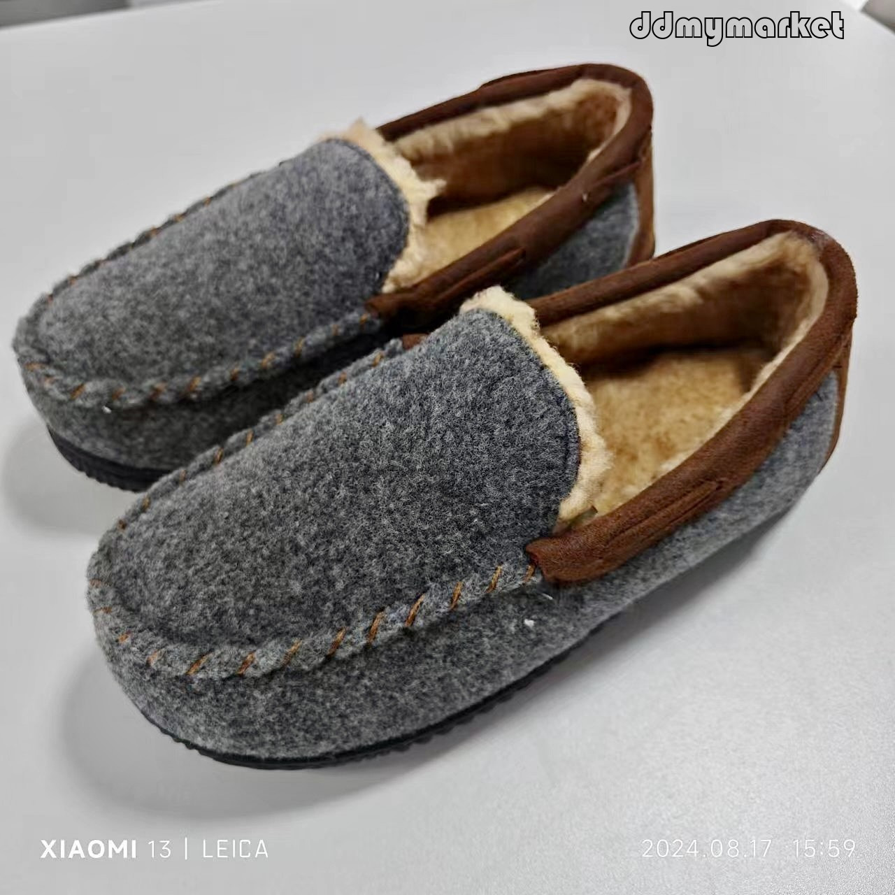 Men's Thickened Warm Plush Home Shoes Winter Non-Slip Indoor Cotton Slippers ddmymarket