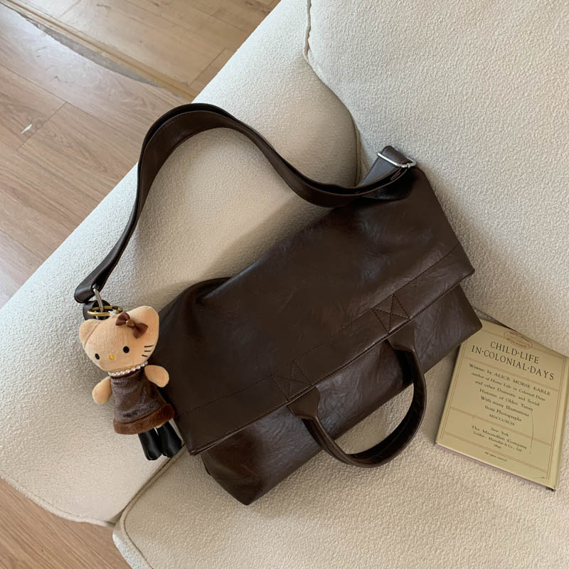 Fashionable new casual elegant large capacity shoulder bag, simple and high-end shopping commuting women's crossbody bag, college student lightwe