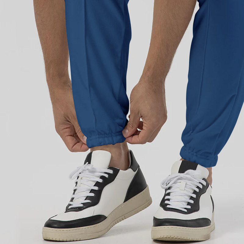 Men joggers elastic ankle solid color loose fit athletic pants tapered leg design autumn winter casual streetwear modern essentials European size: S-3