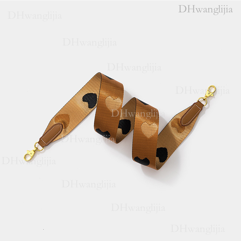 DH Luggage Accessories Heart-shaped Woven Wide Kelly Evelyn Single Shoulder Crossbody Bag Replacement Strap with Gold Buckle