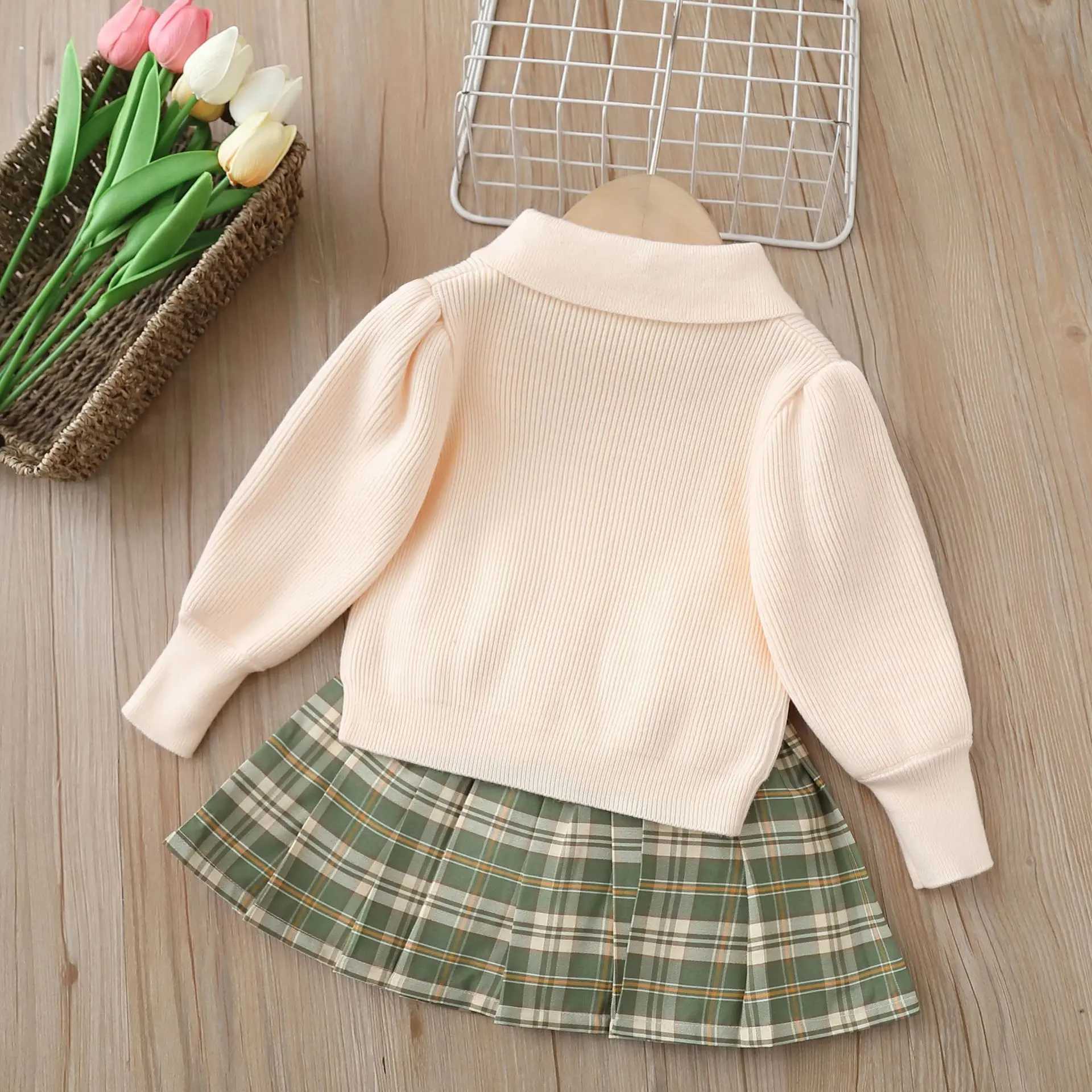 Childrens Sweater Set Autumn New Styles For Baby Girls Princess Dress Fashion TwoPiece Autumn Childrens Clothing L250926S14M
