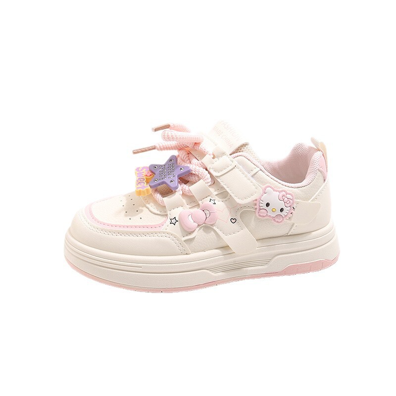 Women's sports shoes autumn new cartoon women's shoes leather breathable large children's shoes nylon buckle small children's shoe