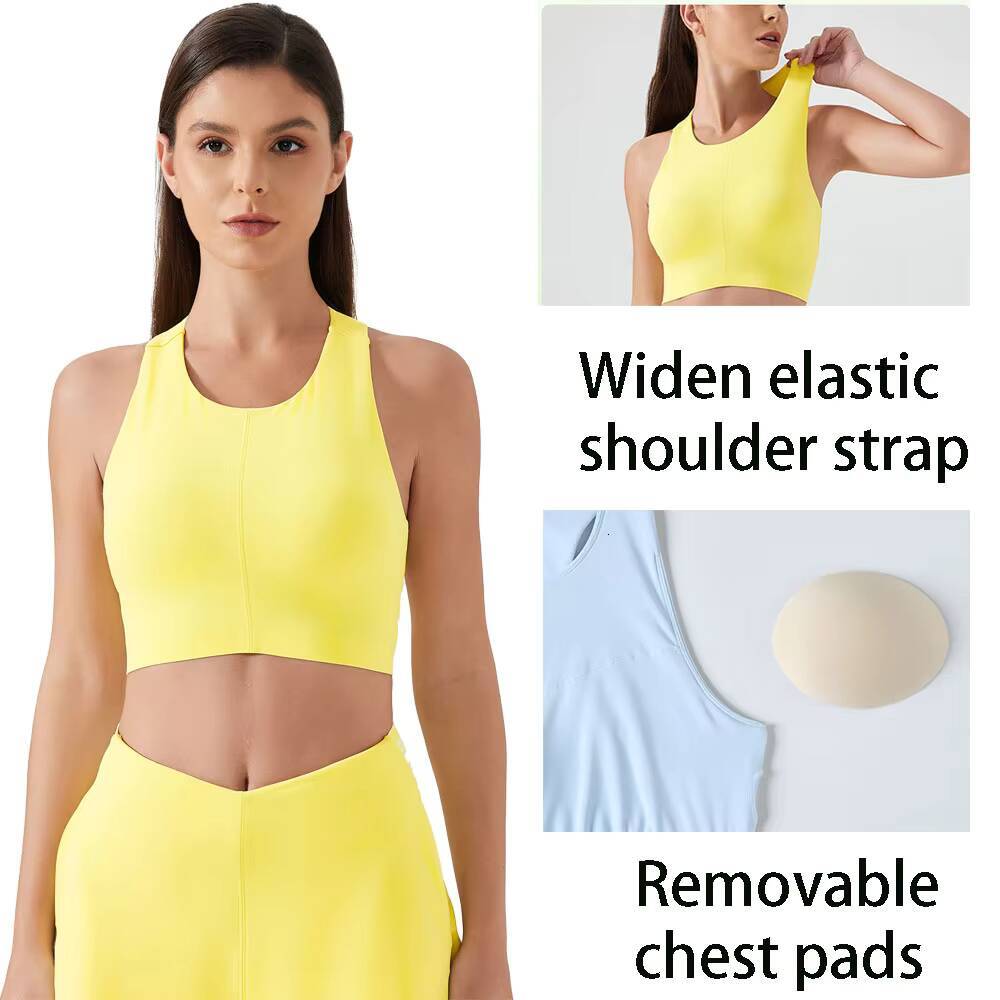 Wholesale Athletic Workout Golf Tank Top Women Sleeveless Racerback Yoga Sports Vest Summer Custom Crop Top With Built in Bra
