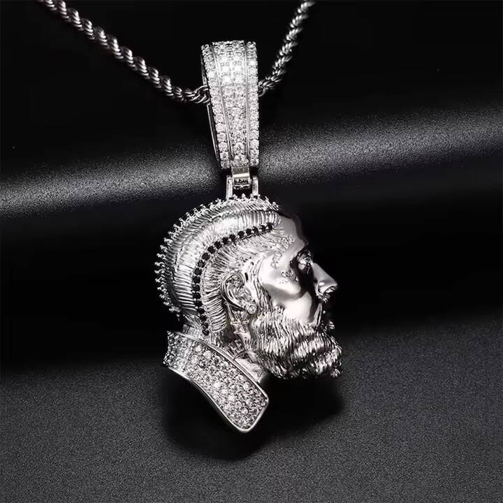 925 Silver 3d Design Fashion Enamel Mens Custom Hip Hop Moissanite Pendant