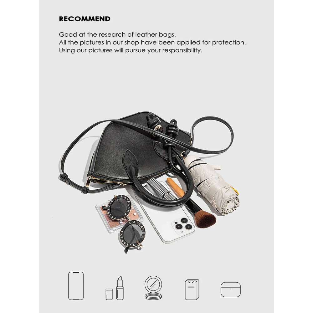 Fashionable And Versatile Single Shoulder Diagonal Cross Bag Solid Color Double Handle Metal Bead Decoration Handbag