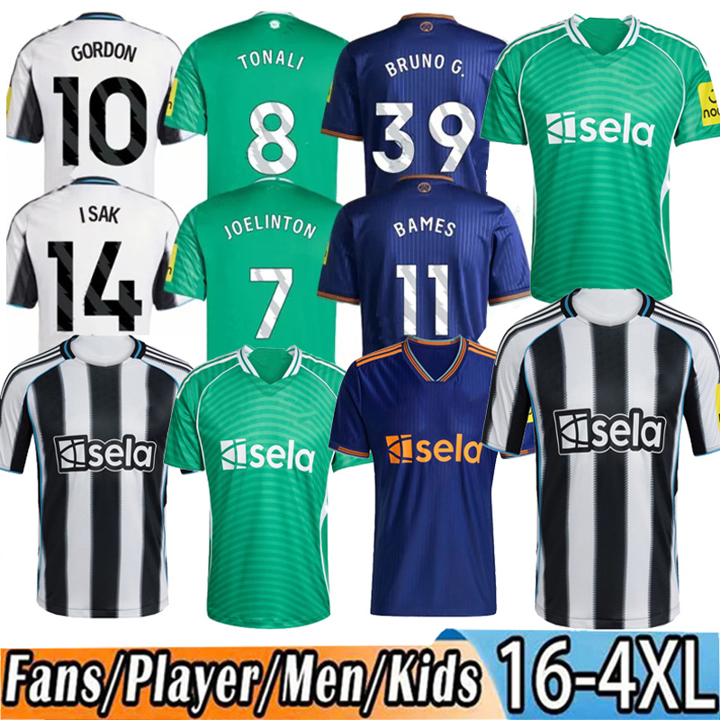 newcastled united 25 26 Soccer Jerseys Bruno G Elanga Gordon Botman Joelinton Tonali Livramento Willock Krafth jersey football shirt kit kids nufc 25 26 long sleeves