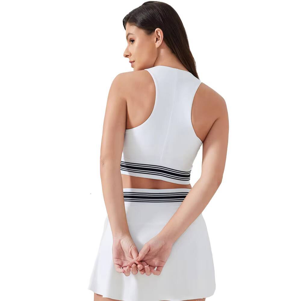 Wholesale Athletic Workout Golf Tank Top Women Sleeveless Racerback Yoga Sports Vest Summer Custom Crop Top With Built in Bra