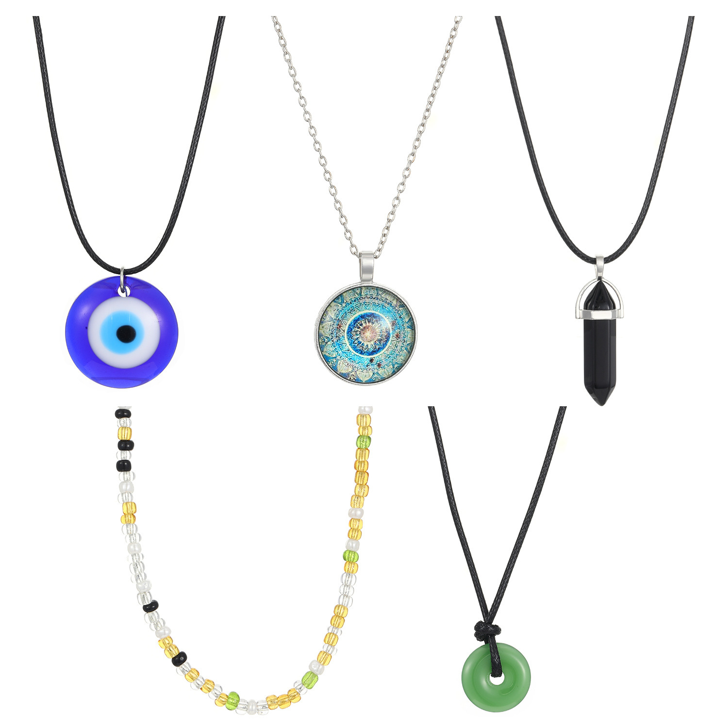 Devil Blue Eyes Jewelry Women's Beaded New Chinese Ethnic Style Necklace