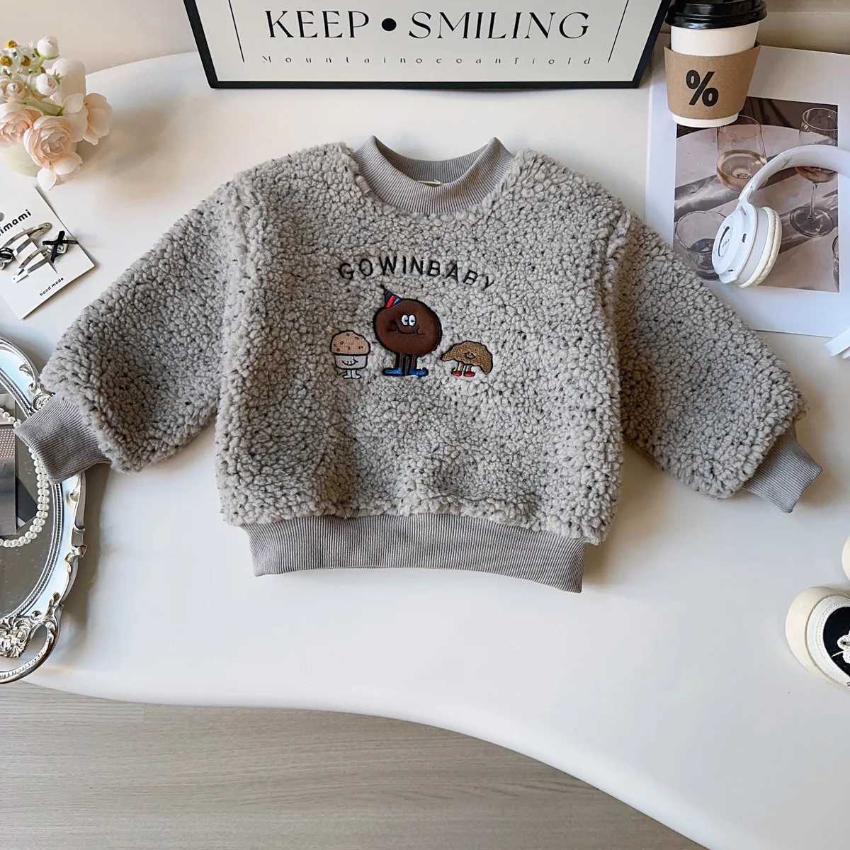 Girls Thick Clothing Sets Winter Children Warm Velvet Sweatshirts Tops Skirts 2pcs Cute Dress Suit For Baby Girl Outfits Kids 7Y L250926ZVGR