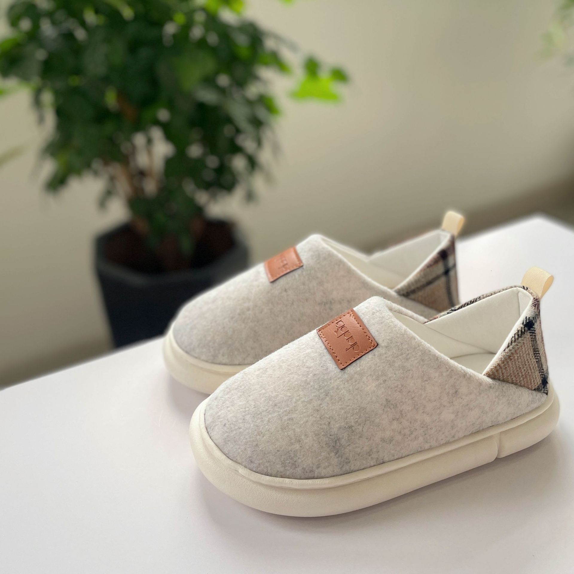 Autumn Winter Felt Home Wearable Maternity Cotton Elderly Shoes Warm Breathable Men's Slippers Four Seasons Style ddmymarket