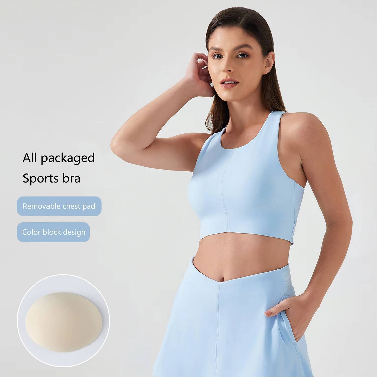 Custom Womens NudeFeel Yoga Bra ShockAbsorbing QuickDry Fitness Running Sports Bra LaceUp Back Design