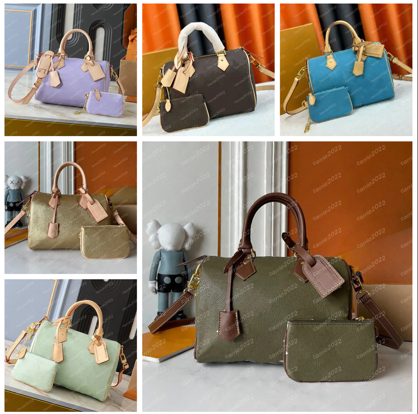 Designer Pillow Bag Duffel bag Boston Soft P9 30CM Classic tote bag men leather Large capacity handbag purse shoulder Bags women travel bag 25CM Olive Green