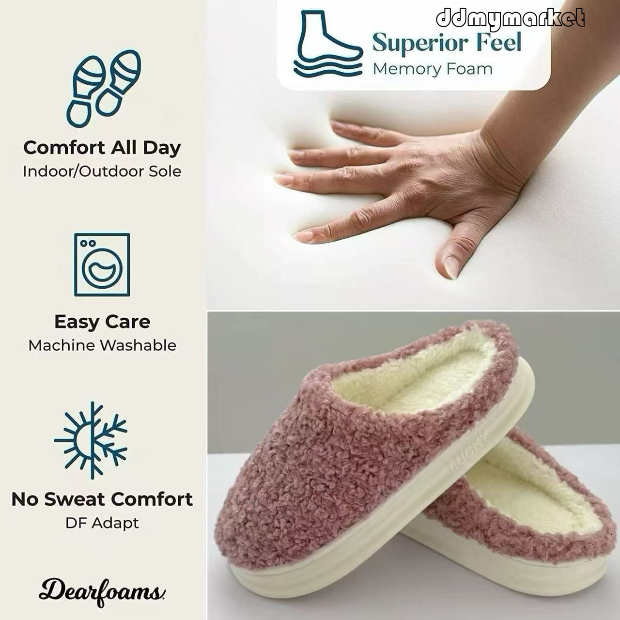 Women's Cute Thick Plush Soft Sole Indoor Warm Home Cotton Slippers for Men Winter ddmymarket