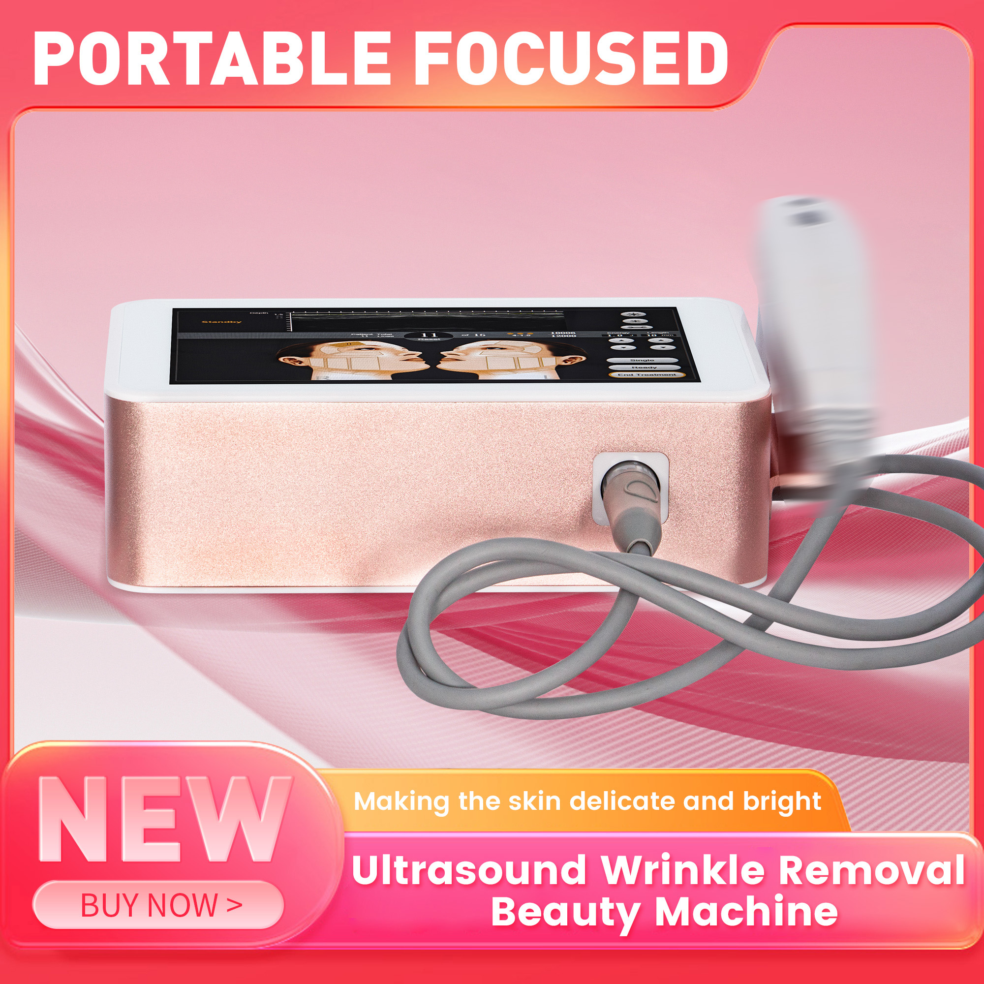 7D HIFU Facial Beauty Machine Ultrasound Wrinkle Removal Skin Tightening Lifting Improve Skin Elasticity Professional Aesthetic Salon Device