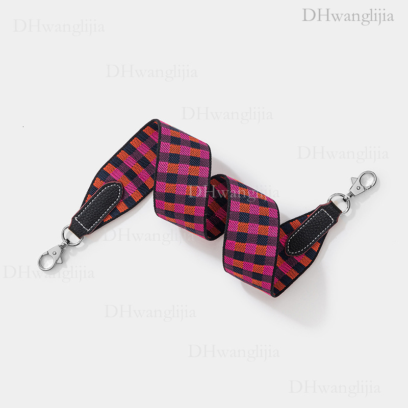 DH Luggage Accessories DH Luggage Accessories Checkered Jacquard Wide Kelly Evelyn Bag Single Shoulder Crossbody Strap Style