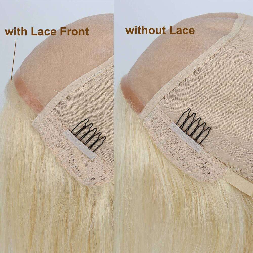 16inch Silk Top without Lace Front #613 Real Virgin European Human Hair Wig with 1cm PU Silicone Base Natural Scalp