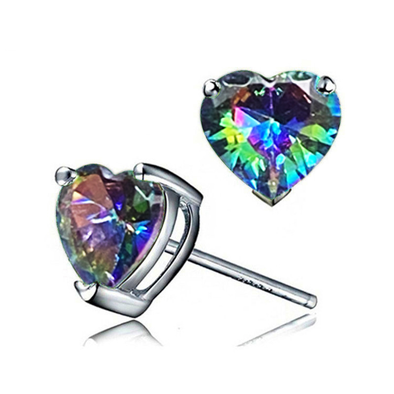 Choucong Simple Fashion Jewelry 925 Sterling Silver Heart Shape 5A Cubic Zircon CZ Diamond Party Lady Women Stud Earring For Lover Gift