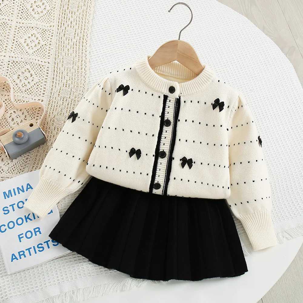 Winter Tweed Designed Girls Knitting 2Pcs Sets for 18Ys Childrens SweaterSkirt Kids Classic Tweed Suits Fashion Fall Outfits L250926G7NE