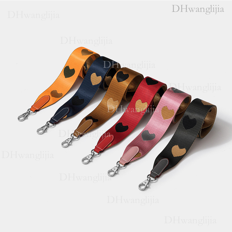 DH Luggage Accessories Heart-shaped Woven Wide Kelly Evelyn Single Shoulder Crossbody Bag Replacement Strap with Gold Buckle