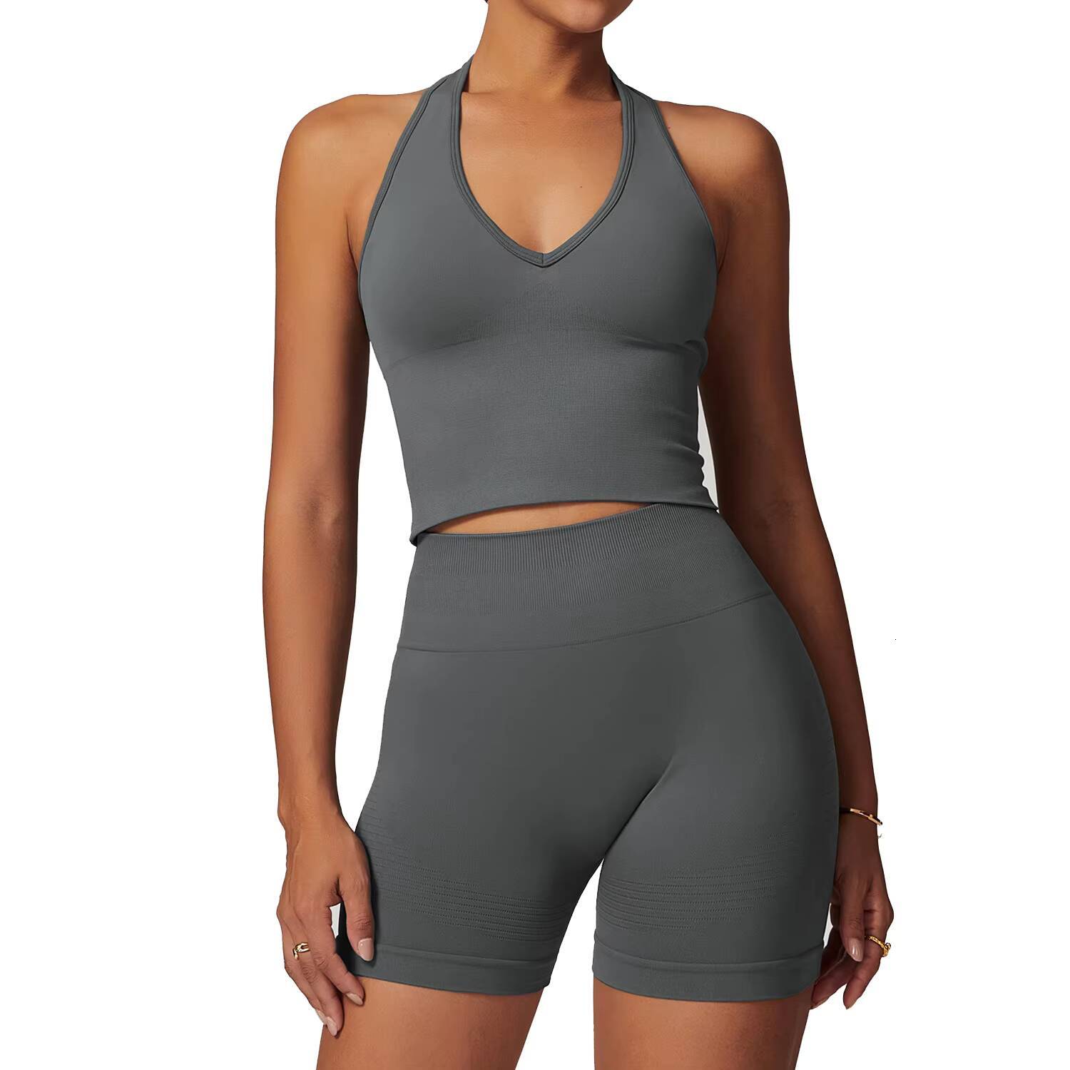 Womens Activewear Removable Chest Pad Tank Top Bra Jacket Yoga Sets Gym Fitness Shorts Leggings Clothes Workout Sets for Women