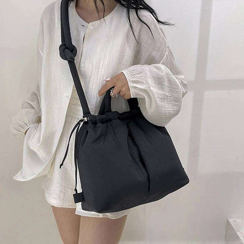 New Korean Fashion Fabric Shoulder Soft Dacron Crossbody Bag Mini Tote for Women Underarm Bags Handbags and Purses