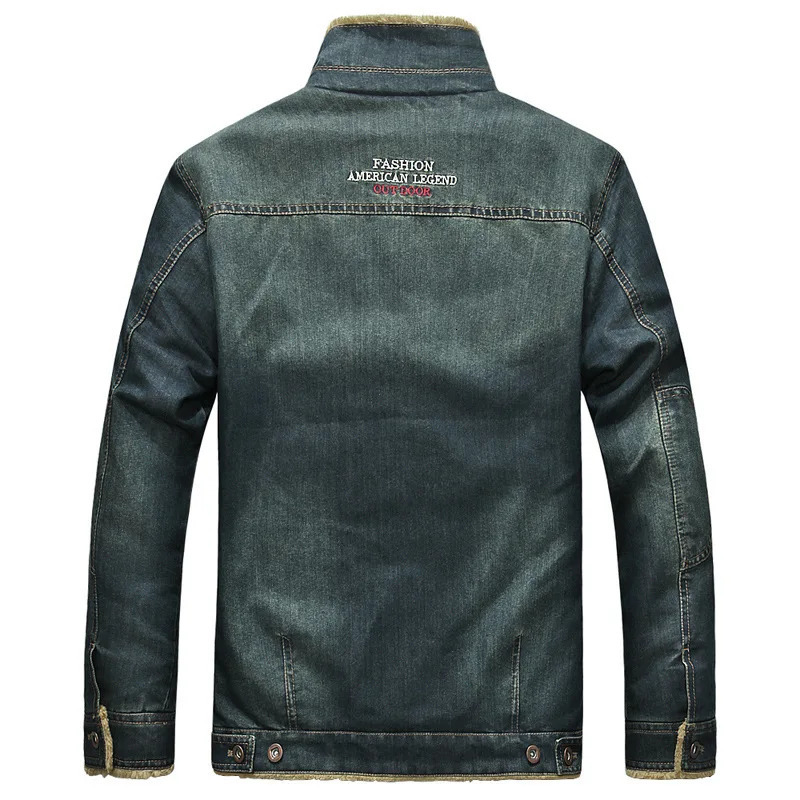 Winter Denim Jacket Men Windbreaker Fleece Thick Warm Mens Outwear Jeans Coat Male Multipockets Cowboy Clothing mens 250924
