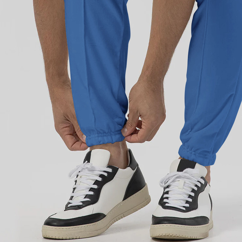 Men joggers elastic ankle solid color loose fit athletic pants tapered leg design autumn winter casual streetwear modern essentials European size: S-3