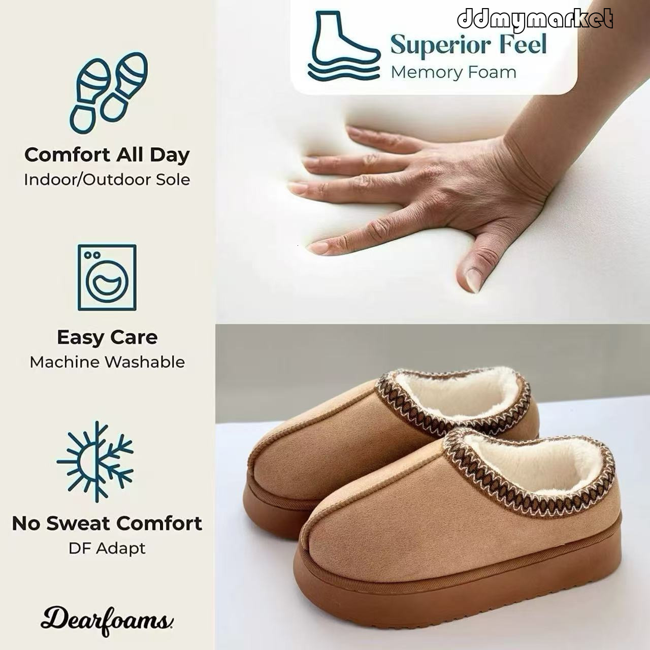 Fleece-Lined Warm Slippers Women, Autumn and Winter New Low-Cut Outdoor Two-Way Cotton Shoes, Ethnic Style Snow Shoes for Women ddmymarket